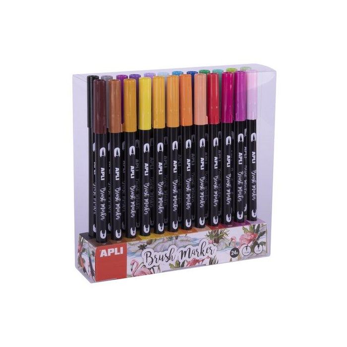 Rotulador Apli Doble Punta Estuche De 24 Surtidos