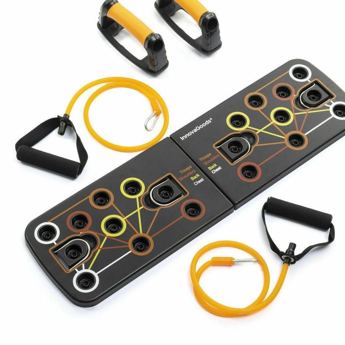 Pack Tabla de Flexiones Push-Up y Set de Bandas de Resistencia con Accesorios y Guía de Ejercicios InnovaGoods 4 Pack Tabla de Flexiones Push-Up y Set de Bandas de Resistencia con Accesorios y Guía de Ejercicios InnovaGoods 4