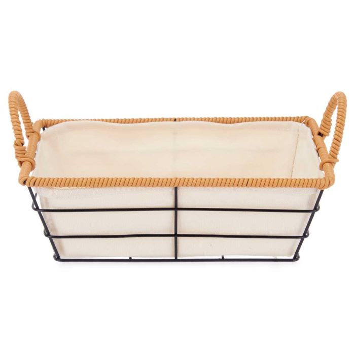 Cesta rectangular Kinvara con asas de metal, 29.5x12.5x19.5 cm, color natural (24 Unidades) 2 Cesta rectangular Kinvara con asas de metal, 29.5x12.5x19.5 cm, color natural (24 Unidades) 2