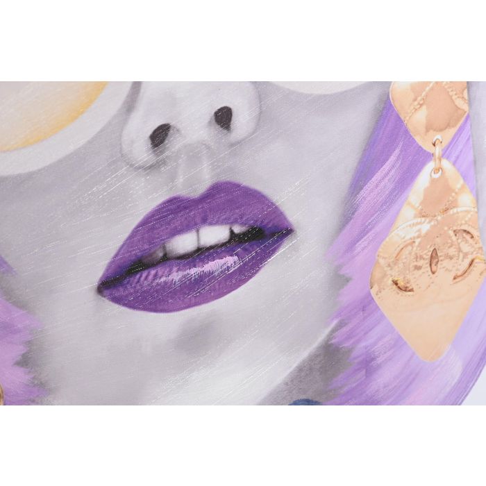 DKD Home Decor Cuadro Verde Lila 3.5 x 80 x 60 cm Chica Fashion Lienzo PS (2 Unidades) 2