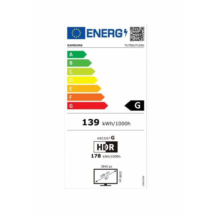 Smart TV Samsung TU75DU7105 4K Ultra HD 75" LED HDR HDR 10+ 1 Smart TV Samsung TU75DU7105 4K Ultra HD 75" LED HDR HDR 10+ 1