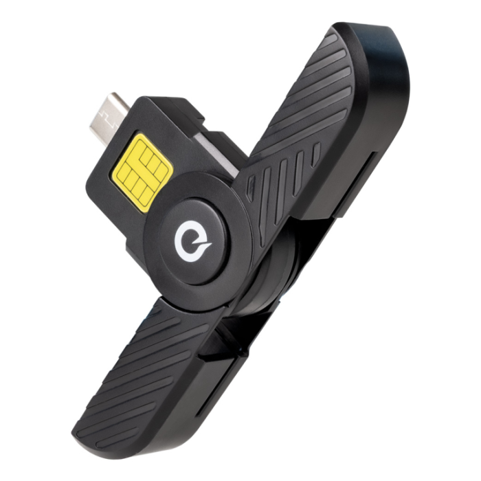 TooQ TQR-3011B Lector de DNI y Tarjetas Inteligentes USB-C, Plug & Play, Compatible con DNI 4.0, Negro