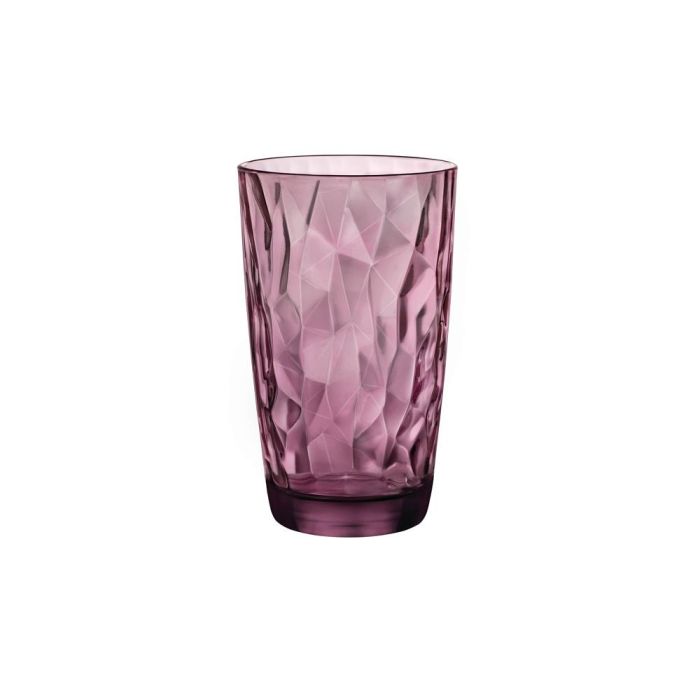 Bormioli Rocco Vaso Alto Diamond de Vidrio Rosa 47 cL con Relieve, Fabricado en Italia, Apto Lavavajillas Bormioli Rocco Vaso Alto Diamond de Vidrio Rosa 47 cL con Relieve, Fabricado en Italia, Apto Lavavajillas