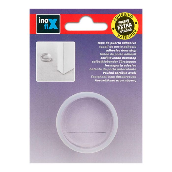 Inofix Tope de puerta cilíndrico transparente PVC + silicona, adhesivo extrafuerte para puertas interiores pesadas 1 Inofix Tope de puerta cilíndrico transparente PVC + silicona, adhesivo extrafuerte para puertas interiores pesadas 1