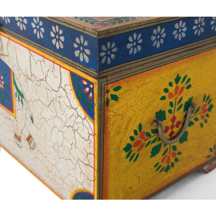 GINER Y COLOMER Baúl de Madera de Mango Pintado a Mano Multicolor 60x33x36 cm 4
