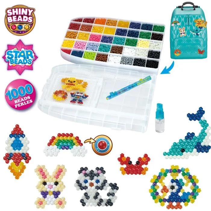 Aquabeads Mochila Expertos Creadores 31993 con Más de 1000 Abalorios en 40 Colores y FlipTray para Llevar a Todas Partes 1