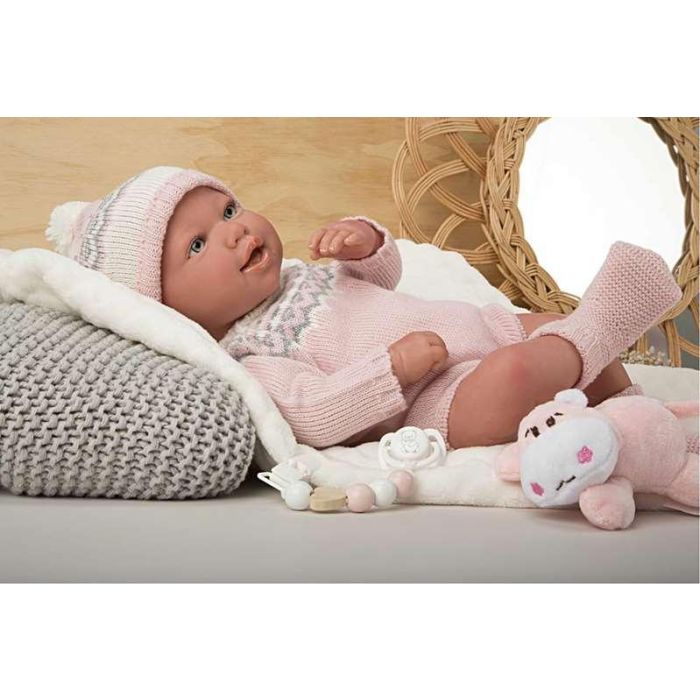 Muñeca reborn arias 45 cm anais c/manta y peluche 3