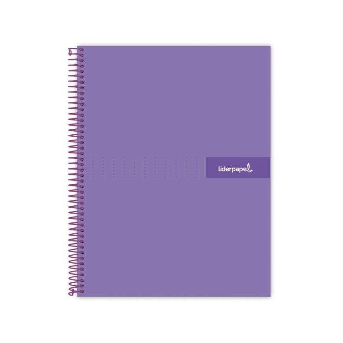 Cuaderno Espiral Liderpapel A5 Micro Crafty Tapa Forrada 120H 90 gr Cuadro 5 mm 5 Bandas6 Taladros Color Violeta 1