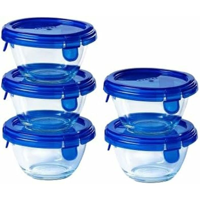 Pyrex PYR3426470286244 Juego de 5 mini cuencos de Vidrio Redondos con Tapa antigoteo - 0.2 L 0 Pyrex PYR3426470286244 Juego de 5 mini cuencos de Vidrio Redondos con Tapa antigoteo - 0.2 L 0