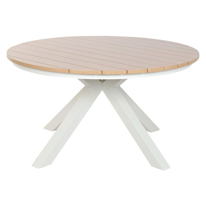 DKD Home Decor Mesa Redonda Blanca de Aluminio para Comedor, Terraza y Jardín - 140 cm Diámetro x 75 cm Alto 1 DKD Home Decor Mesa Redonda Blanca de Aluminio para Comedor, Terraza y Jardín - 140 cm Diámetro x 75 cm Alto 1