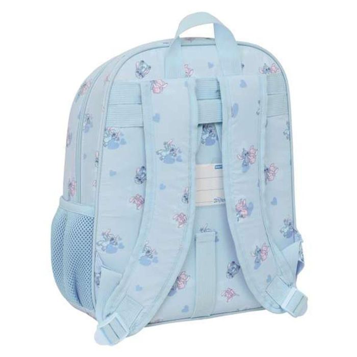 SAFTA Mochila Stitch Disney 34cm Adaptable a Carrito Portamochilas con Bolsillo Lateral Portabotellas 2
