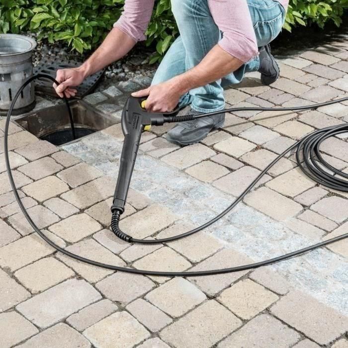 KÄRCHER Limpiatuberías 15 m Flexible para desatascar tuberías y canaletas con hidrolimpiadora - 4 chorros traseros. 1