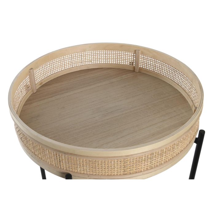 DKD Home Decor Macetero Scandi Natural Negro Ratán Metal 43 x 43 x 46 cm 1