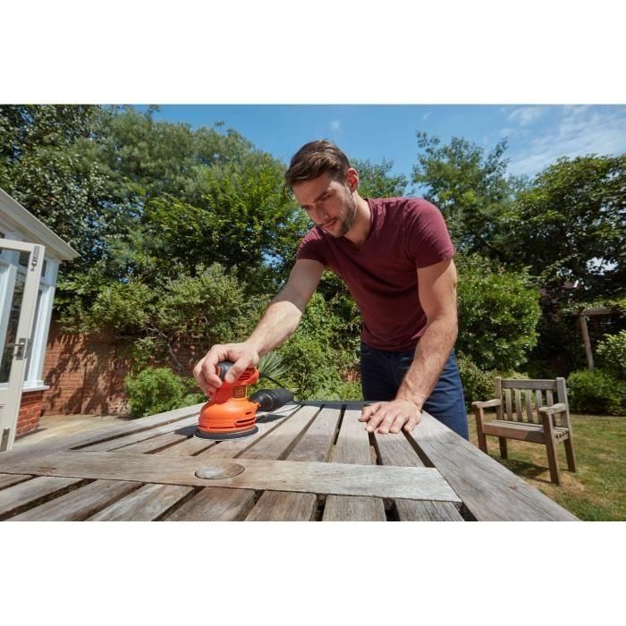 Black+Decker Lijadora rotórbital 230W BEW210-QS, 13.000 rpm, Ø125mm, Negro/Naranja 2 Black+Decker Lijadora rotórbital 230W BEW210-QS, 13.000 rpm, Ø125mm, Negro/Naranja 2