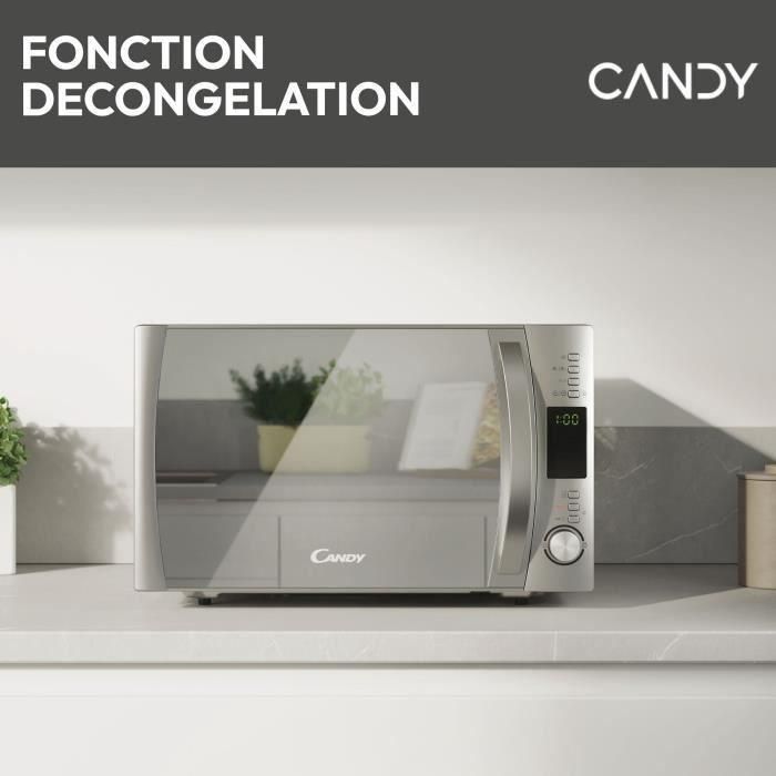 Candy CBWM30DS Microondas Grill 30L 900W Plato giratorio 31,5cm con Función Silencio y Express EcoCooking Puerta espejo 4