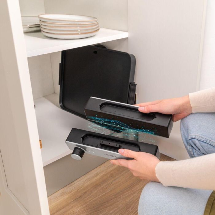 Cecotec Plancha de Asar Eléctrica Magnet 1800 W Antiadherente Termostato Regulable 40x30cm Desmontable Lavavajillas Negro Plata 1