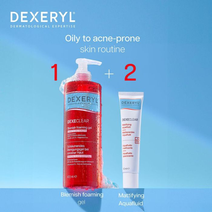 Dexeryl DEXECLEAR Aquafluido Matificante SPF50+ 40 ml para Pieles Grasas y con Tendencia Acneica 3