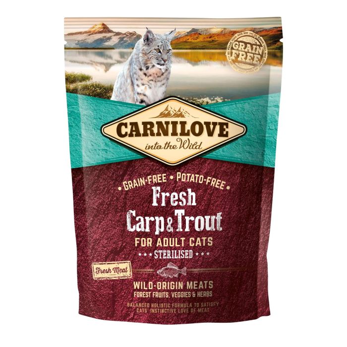Carnilove Alimento para Gatos Adultos Esterilizados Sabor Carpa y Trucha 400 gr