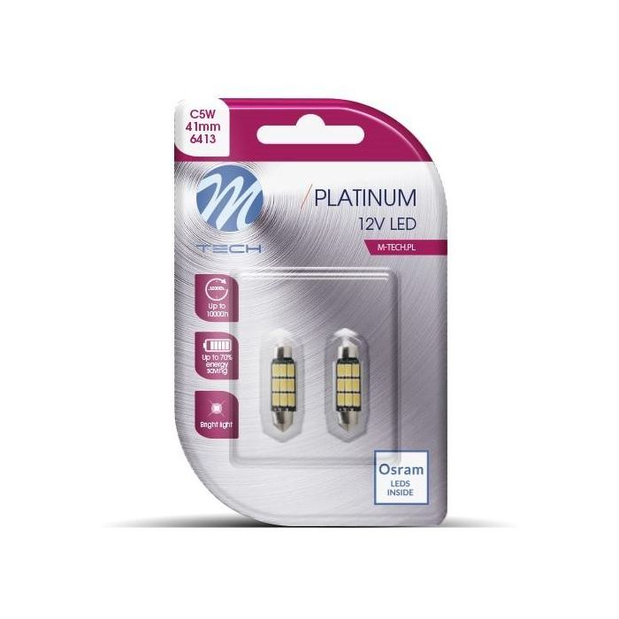 M-Tech L816 W Blister 2X Bombilla LED C5 W 41 mm 9xSMD5630 Blanco Frío 3.2W 450 Lúmenes 12V 0 M-Tech L816 W Blister 2X Bombilla LED C5 W 41 mm 9xSMD5630 Blanco Frío 3.2W 450 Lúmenes 12V 0