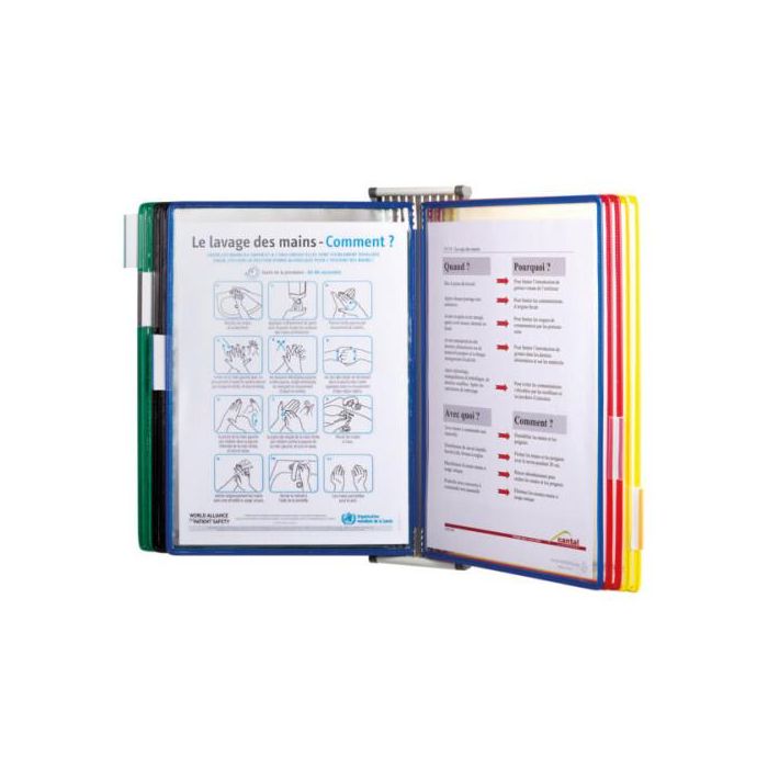 Djois Portacatalogos de pared con 10 fundas DIN A4, colores surtidos, metal, 48x385x260 mm 2 Djois Portacatalogos de pared con 10 fundas DIN A4, colores surtidos, metal, 48x385x260 mm 2