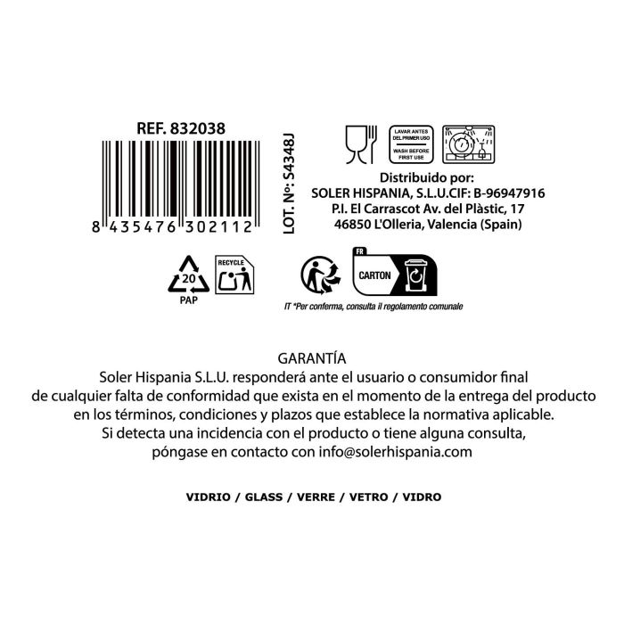 Vaso Vortice 350 cc - Inde (48 Unidades) 8 Vaso Vortice 350 cc - Inde (48 Unidades) 8