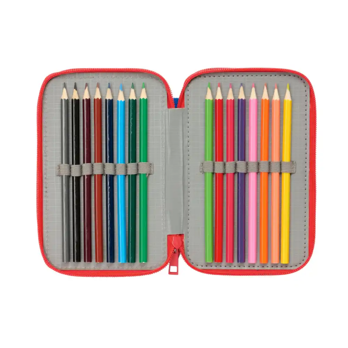 Safta Plumier Triple Spidey 37 Pcs 12,5x19,5x5,5cm 4