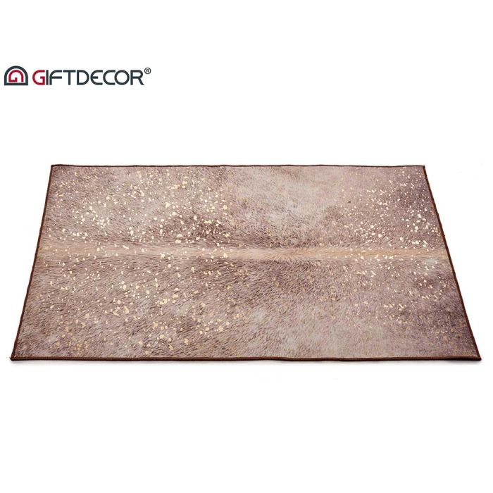 Alfombra Marrón 100x150 cm con Manchas Doradas - Giftdecor (9 Unidades) 1 Alfombra Marrón 100x150 cm con Manchas Doradas - Giftdecor (9 Unidades) 1