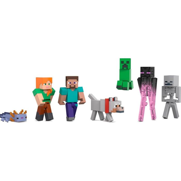 Mattel Pack Construcci3n De Mundos Minecraft Jfg66 7 Figuras 8,25 Cm Codigo Digital 4