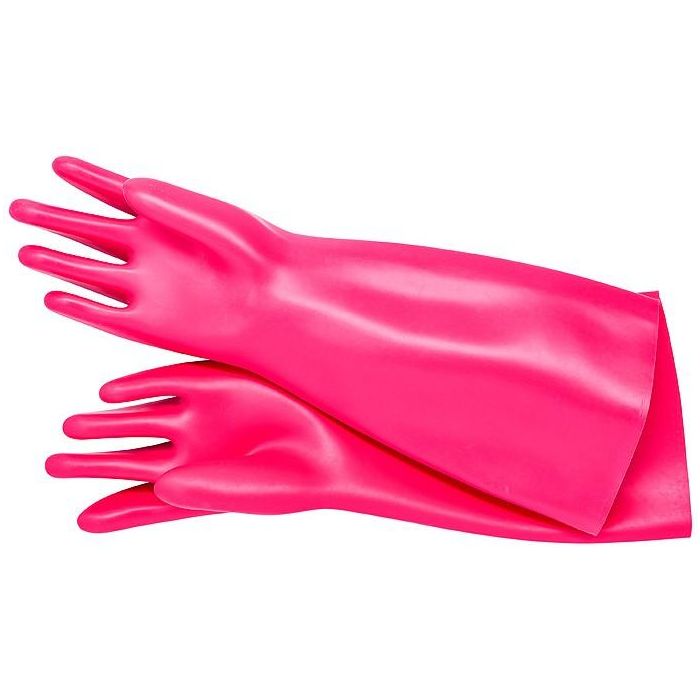 Knipex Guantes de Electricista Gr. 11, Clase 0, aislantes XXL Rosa - 1 par, protección eléctrica.