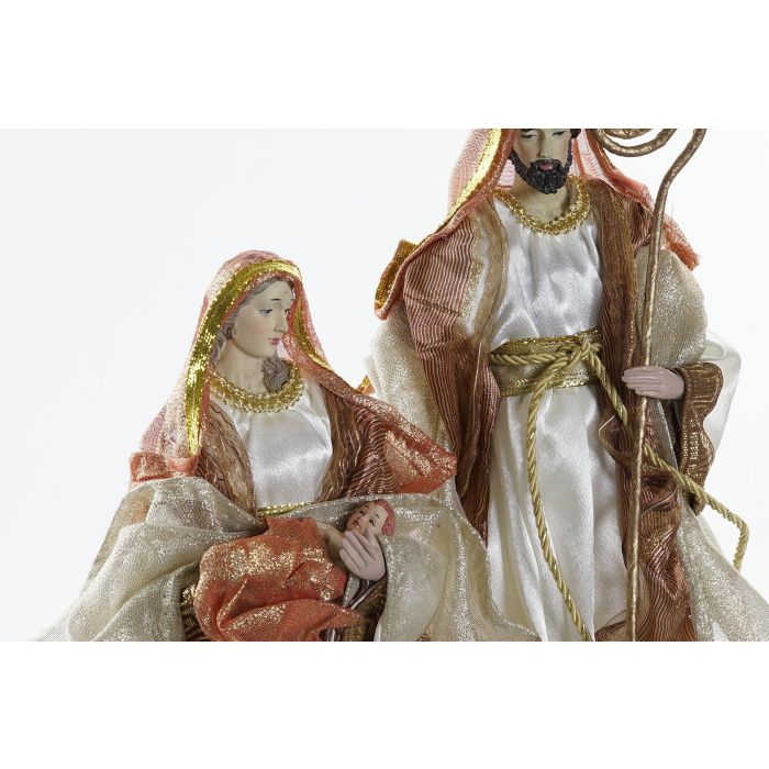 DKD Home Decor Nacimiento Navidad Corona Alpina Poliester Blanco Dorado 49x5x49 cm 1 DKD Home Decor Nacimiento Navidad Corona Alpina Poliester Blanco Dorado 49x5x49 cm 1