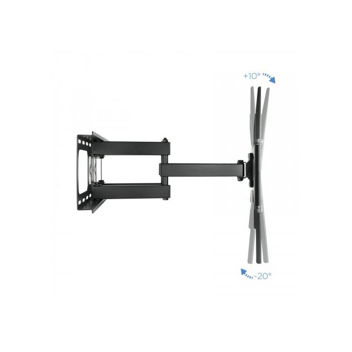 Tooq Soporte de Pared TV LP6270TN-B para Pantallas de 37 a 70 Pulgadas, VESA 200x200 a 600x400, Inclinación y Giro Ajustable, Compatible con Curvas, Negro