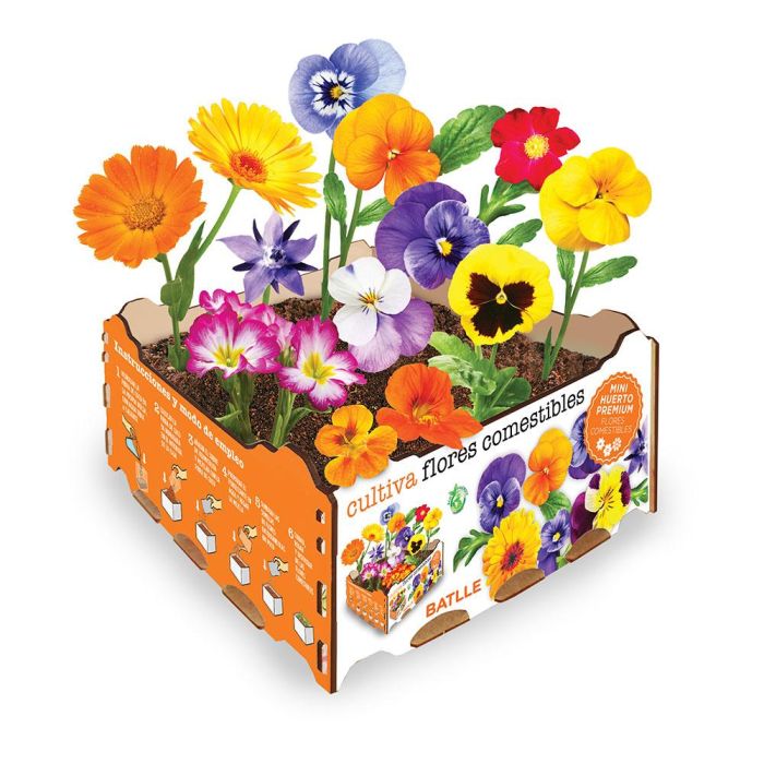 Batlle Caja de flores comestibles - Kit para cultivar 3 variedades, 19x19x10cm 0 Batlle Caja de flores comestibles - Kit para cultivar 3 variedades, 19x19x10cm 0