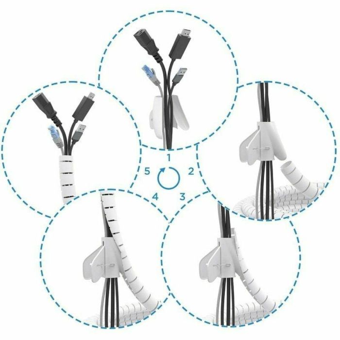 AISENS - ORGANIZADOR DE CABLE EN ESPIRAL 25MM, BLANCO, 3.0M 6 AISENS - ORGANIZADOR DE CABLE EN ESPIRAL 25MM, BLANCO, 3.0M 6