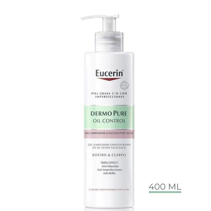 Eucerin Dermopure Gel Limpiador Triple Efecto para Acné, 400 ml