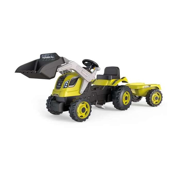 Smoby Farmer Max Pedal Tractor + Trailer + Shovel - Verde