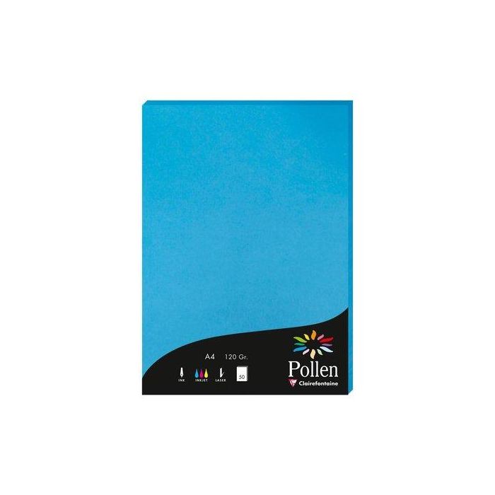 Papel Clairefontaine Pollen A4 120G 50H Turquesa