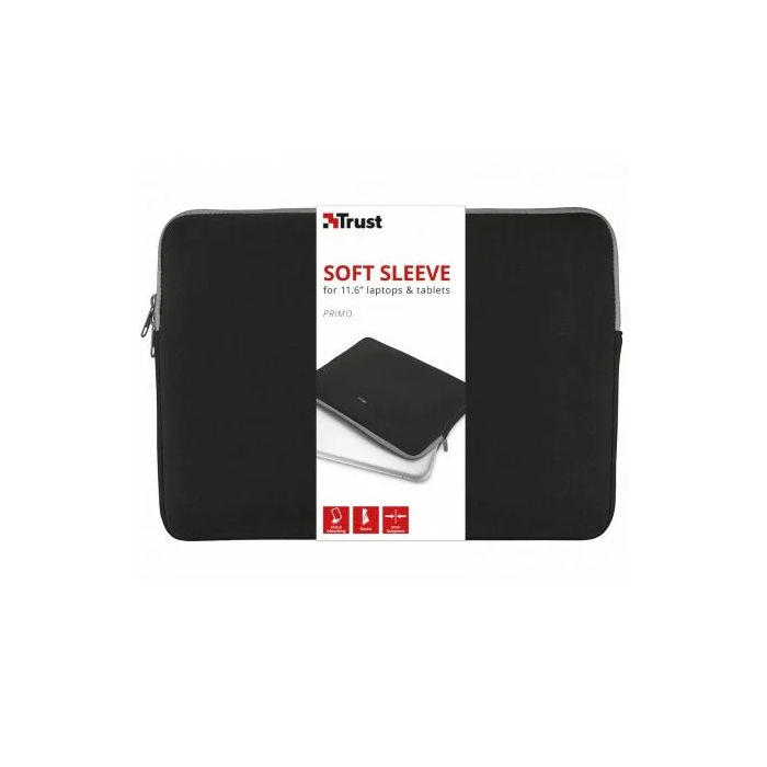 Trust Funda Primo Soft Sleeve para Portátiles/Tablets hasta 11.6" Negra Ref. 21254 0 Trust Funda Primo Soft Sleeve para Portátiles/Tablets hasta 11.6" Negra Ref. 21254 0