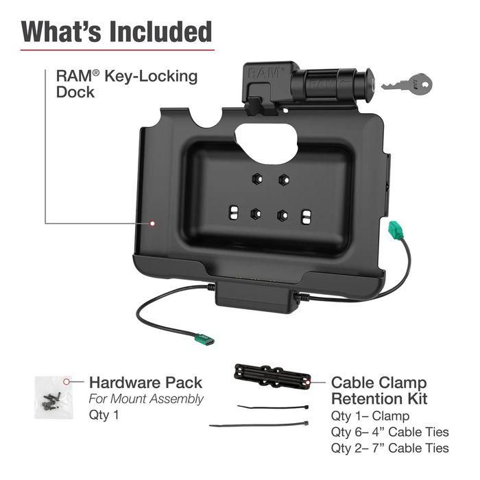RAM Mounts Dock de Carga y Datos con Llave para Samsung Galaxy Tab Active4 Pro y Tab Active Pro