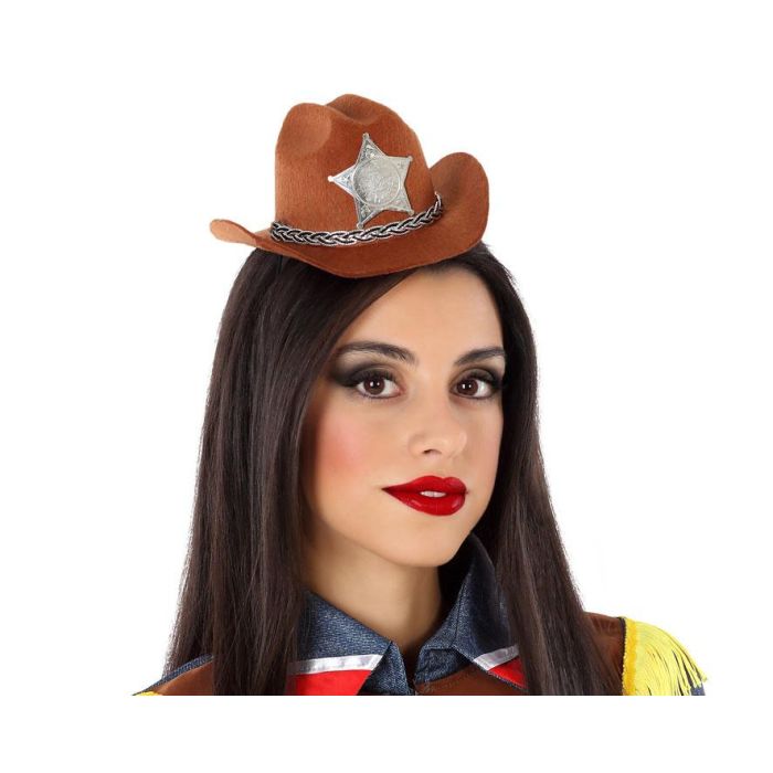 Sombrero Rojo Oeste Mujer Adulto Accesorio Estilo Cowgirl para Carnaval