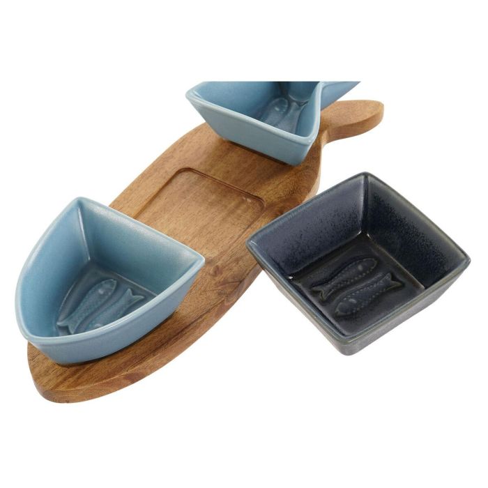 Aperitivo Mediterraneo DKD Home Decor Azul Azul Marino 9.7 x 1.3 x 28 cm Set de 4 3