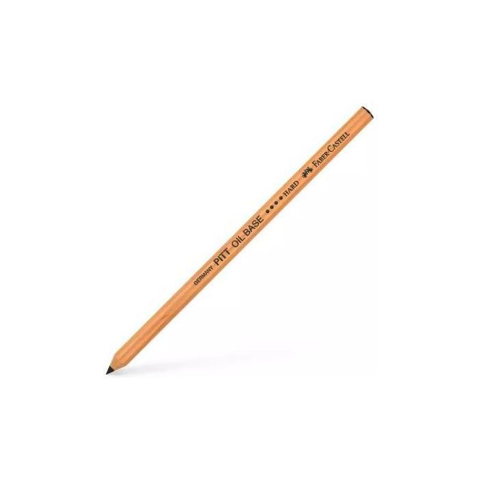 Faber Castell Lápiz de Dibujo Pitt Oil Base Mina Grasa Duro Negro (6 Unidades) para contornos y detalles finos a prueba de manchas y resistente al agua (6 Unidades)