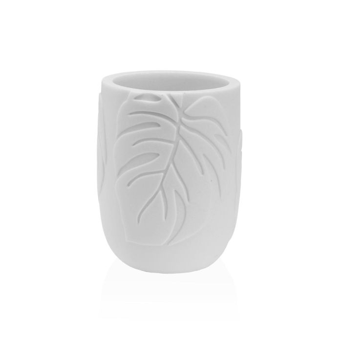 Portacepillos Palm Leaves Blanco Versa 7X9CM (2 Unidades) Portacepillos Palm Leaves Blanco Versa 7X9CM (2 Unidades)
