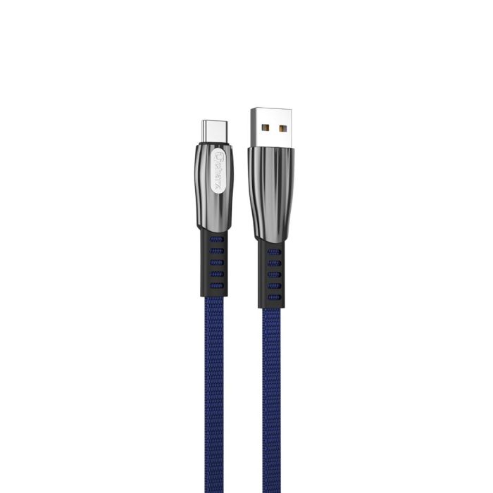 Qcharx international Cable USB A Tipo C, carga rápida 3A, anti-rotura, 1m, azul oscuro