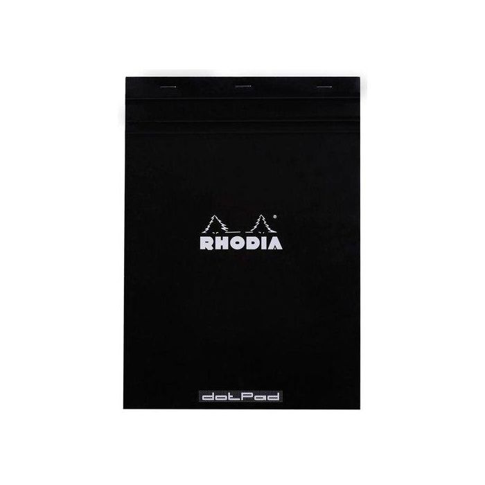 Rhodia Bloc de Notas Black Dot Pad DIN A4 80 Hojas 80 g/m² con Puntos Negros 5mm Microperforado
