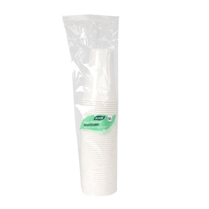 Set de 50 vasos blancos Algon 330 cc (12 Cajas) 1 Set de 50 vasos blancos Algon 330 cc (12 Cajas) 1