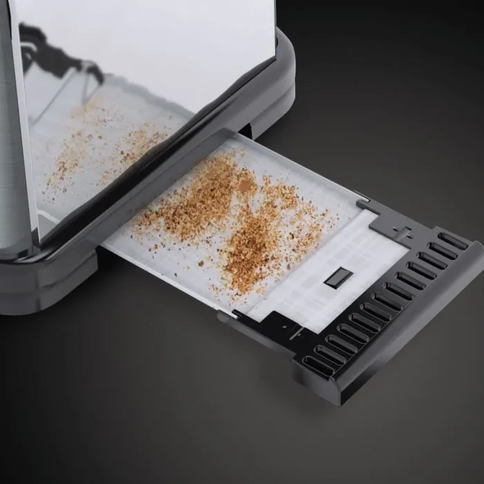 Russell Hobbs 21396-56 Tostador Ranura Alargada Oxford con Regulador de Tueste, Extraelevación y Función para Pan Congelado, Bandeja Recogemigas Extraíble 4