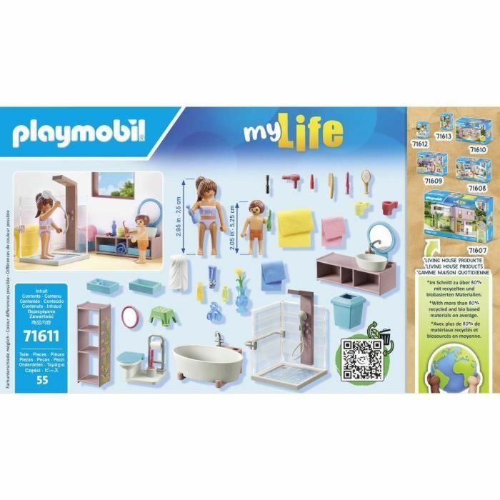 Playset Playmobil 71611 - Bathroom bathtub 55 Piezas 2 Playset Playmobil 71611 - Bathroom bathtub 55 Piezas 2