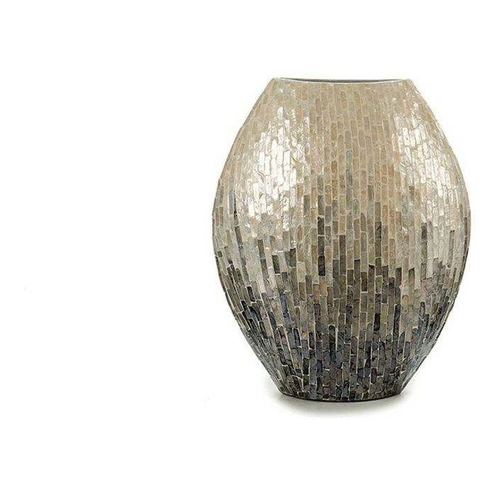 Jarrón Ancho Nácar Gris Degradado 38 cm Giftdecor - DM y Concha Capiz Jarrón Ancho Nácar Gris Degradado 38 cm Giftdecor - DM y Concha Capiz