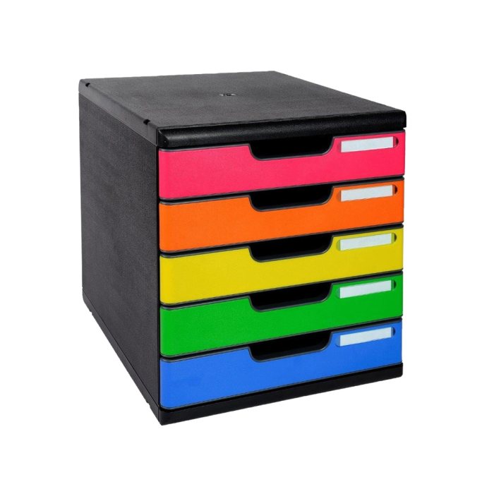 Exacompta Fichero Cajones Sobremesa Iderama Arlequin 5 Cajones Multicolor 350x288x320 mm 1