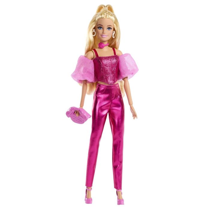 Barbie JFP40 Muñeca de lujo Traje rosa metalizado y cabello rubio 0 Barbie JFP40 Muñeca de lujo Traje rosa metalizado y cabello rubio 0